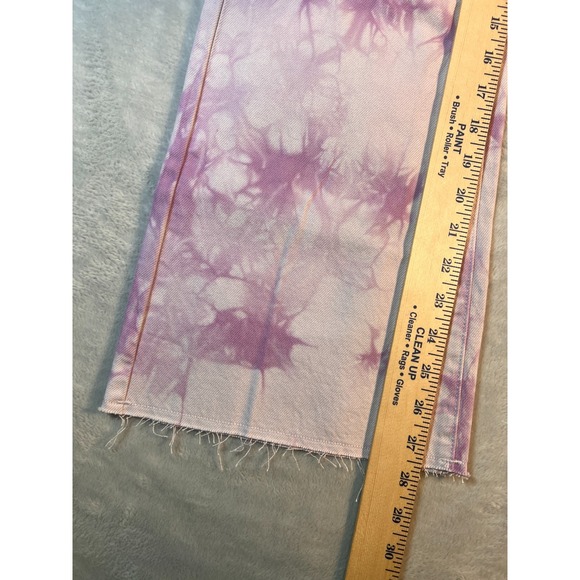 Lee Purple Tie Dye High Waist Crop Boot Cut Jeans 27 x 30 Raw Edge at Ankle - Picture 15 of 17